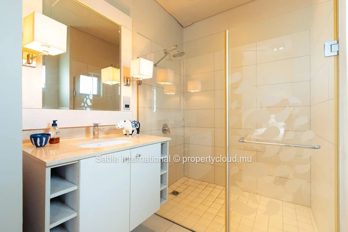 Luxurious Beachfront RES Apartment in Rivière Noire with stunning views and modern amenities. 4 bedrooms, sea access,...