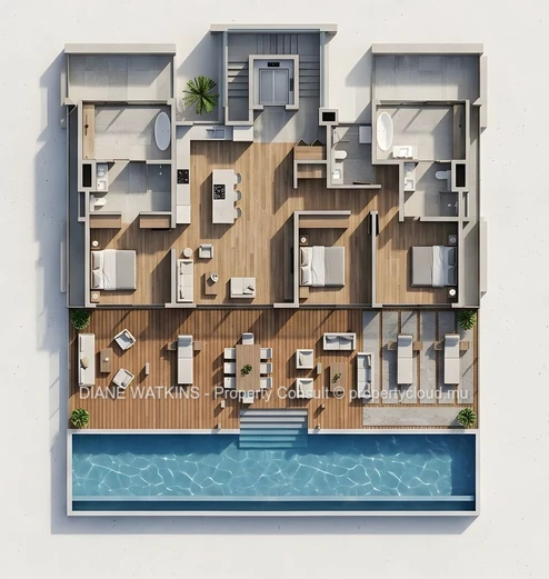 Luxury Beachfront Penthouse for Sale in Riambel, Mauritius