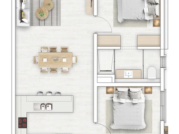 Appartement de 3 Chambres