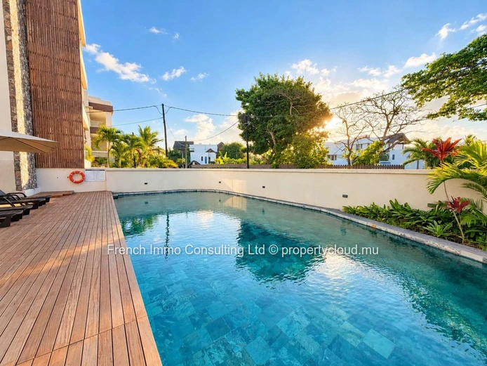 Superbe appartement 2 chambres a la residence one bay de pereybere , piscine privative et commune 