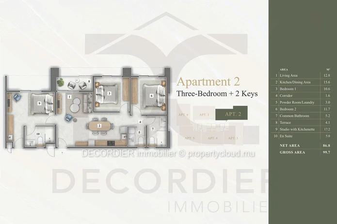 À VENDRE EN VEFA – Appartement 2 chambres + Studio indépendant à Sodnac