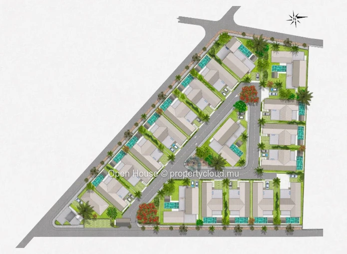 VILLA PDS à vendre à Grand Baie, 206m² habitables, 653m² de terrain, 3 chambres, piscine privée, accessibles aux étra...