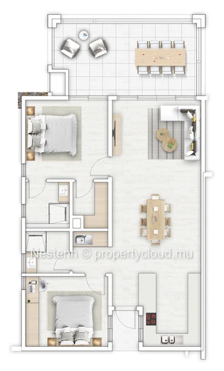Vie côtière moderne  – Appartement 2 chambres sur plan