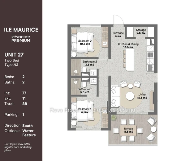 Investment Two-Bed Apartment in North Mauritius, Steps from Bain Boeuf Beach