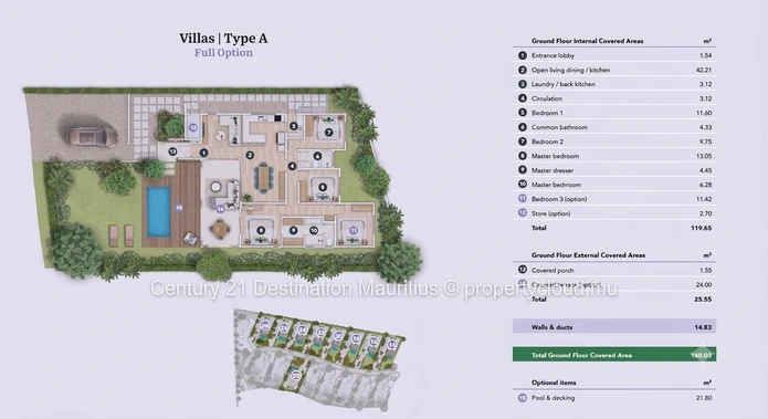 3 Bedroom Villa For Sale In Les Hauts Champs Mauritius Secure Gated Community With Large Garden
