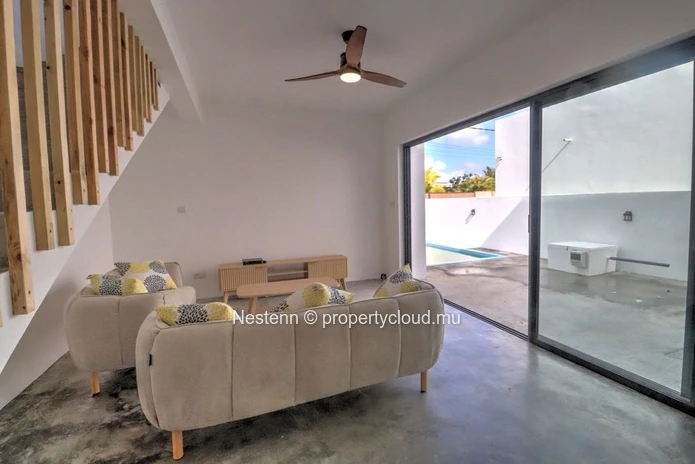 Maison moderne neuve de 3 chambres avec piscine à Fond du Sac, tout près de Grand Baie