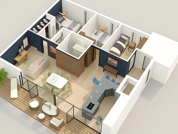 Appartement de 3 Chambres