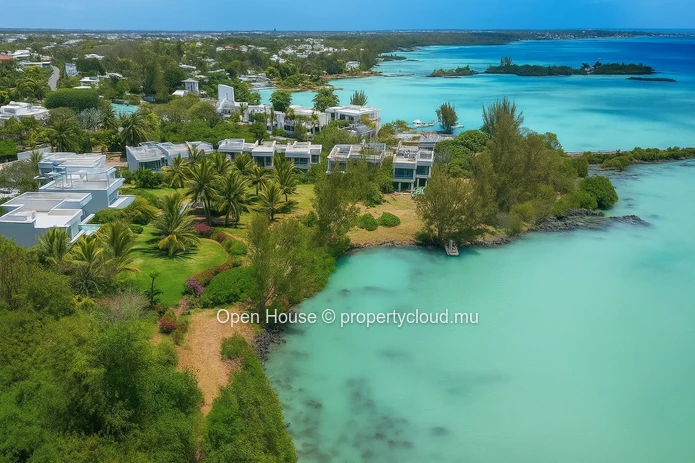 Appartement pieds dans l'eau 3 chambres avec piscine à Calodyne