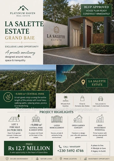 A Prestigious Address To Build Your Dream Home In Grand Baie
