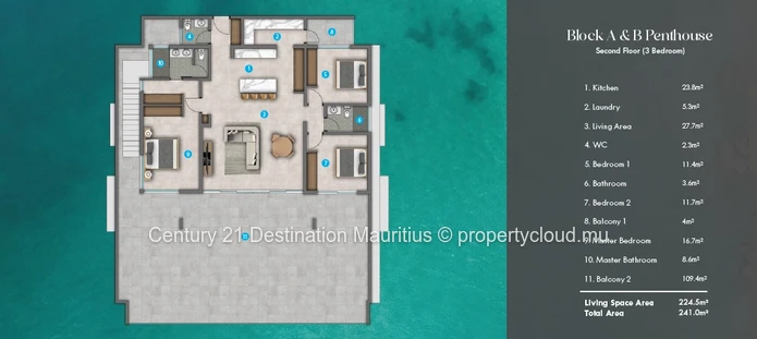 Amali Penthouse: Tropical Luxury Meets West Coast Vibe in Rivière Noire