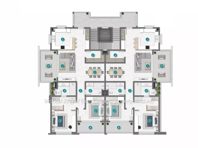 Apartement 2 Chambres au rez-de-chaussée