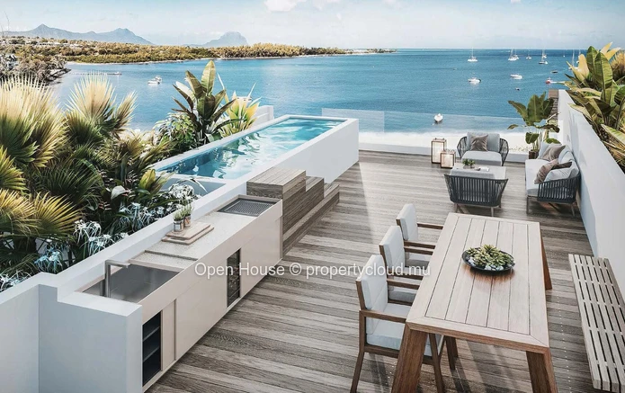 Appartement à vendre à Rivière Noire – Black River, avec piscine, garage, vue mer et accessible aux étrangers.