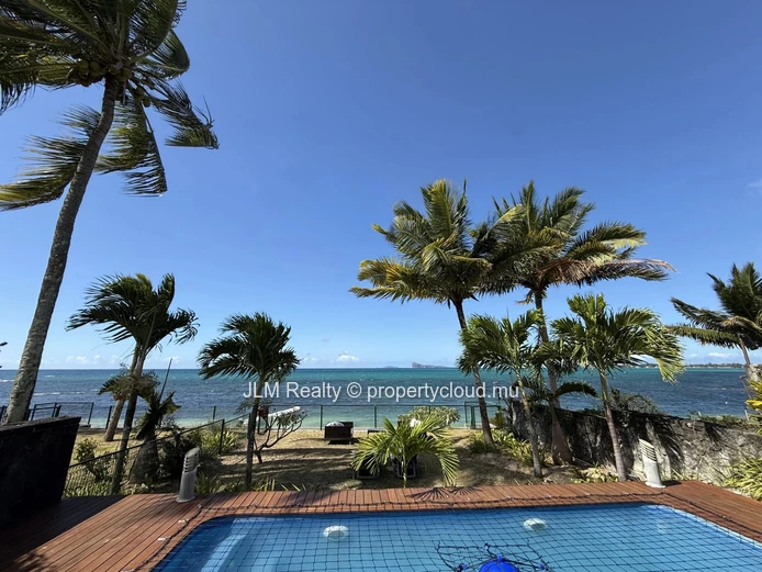 For Rent: Beachfront Villa with Private Pool in Pointe aux Canonniers, Mauritius