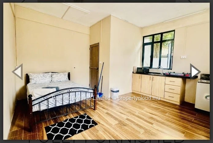 Studio meublé à louer à Ebène,  proche écoles, arrêt de bus, hôpital, magasins et Cybercite. Prix Rs 25 000.