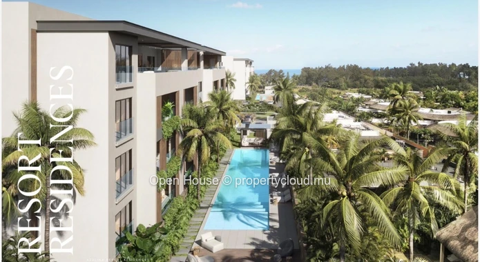 Appartement R+2 à vendre à Pointe aux Piments, 141m², 3 chambres, piscine commune, grande terrasse avec aperçu mer.