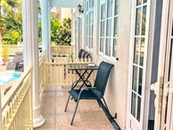 La Gaulette for sale villa divided into 4 two-bedroom apartments with commun swimming pool in a quiet residential area.