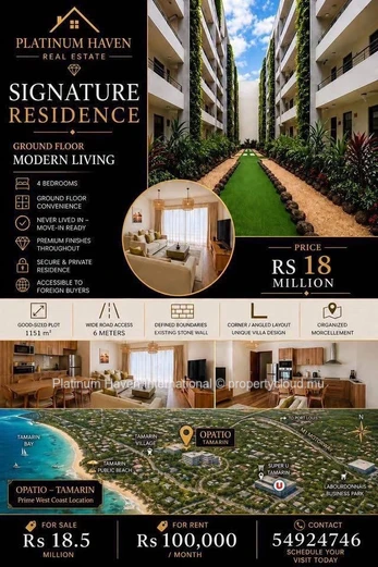 4 Bedroom Ground Floor Appartment In Tamarin 