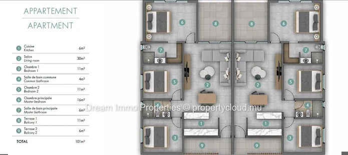 A 50M De La Mer ! Dernier Appartement Disponible A Pereybere – Ile Maurice