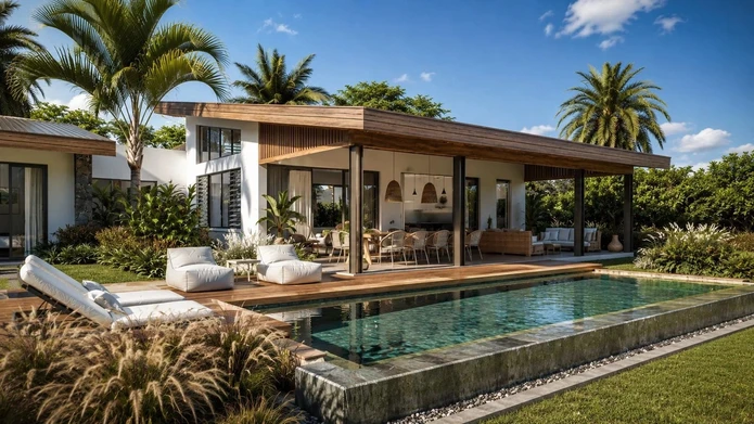 Propriété d'exception avec piscine à débordement
