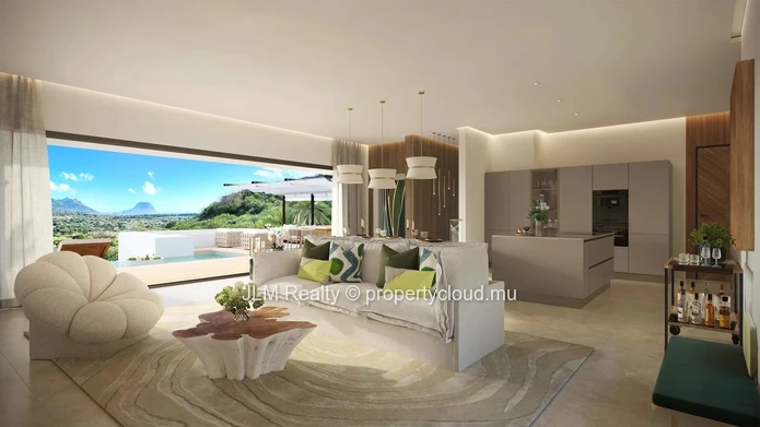 Villa contemporaine à vendre avec vue sur la montagne et Le Morne, à Petite Rivière Noire, Île Maurice