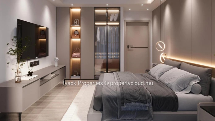 Appartements modernes 3 chambres avec piscine sur toit à Pereybere
