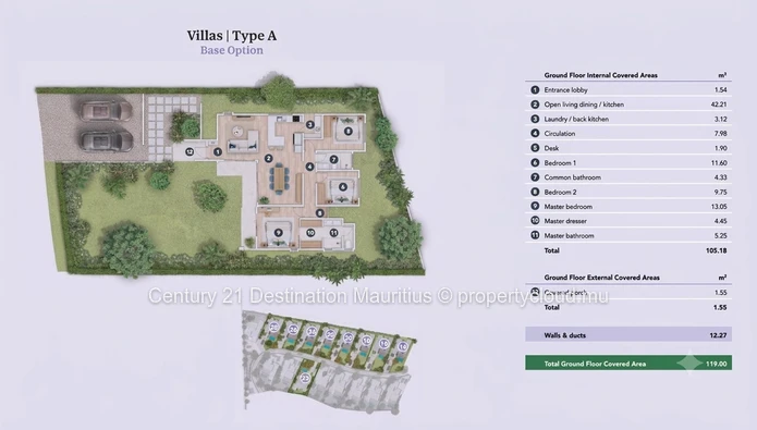 3 Bedroom Villa For Sale In Les Hauts Champs Mauritius Secure Gated Community With Large Garden
