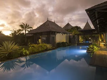 Balinese-style villa with access to the beach and 5* hotel services for sale in Bel Ombre, Mauritius