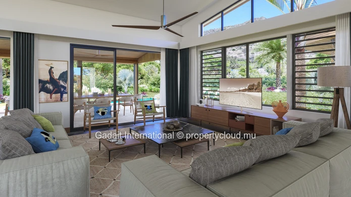 Contemporary villa with spectacular ocean views and infinity pool in Tamarin