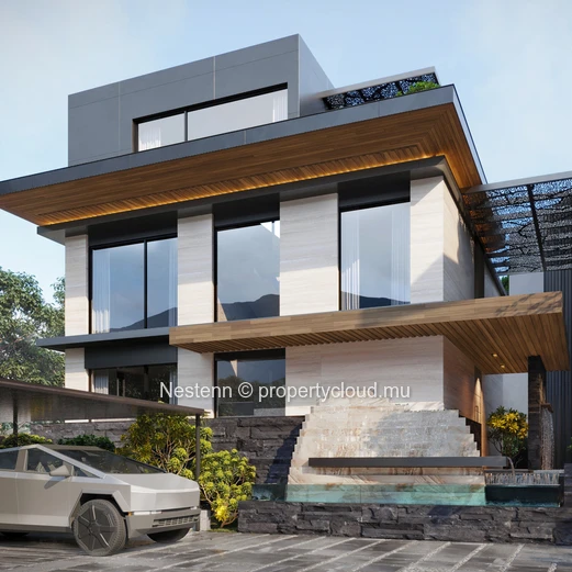 Sumptuous 3-bedroom waterfront villa with panoramic views from its rooftop