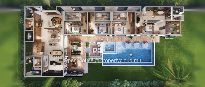Villa de prestige à vendre - sur plan - 4 chambres - service hôtelier - plage à pieds.