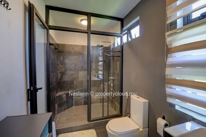 2-bedroom duplex with private pool close to bus stops.