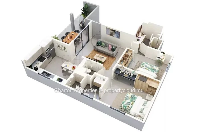 Immeuble de 8 appartements - Une adresse confidentielle à quelques pas de la plage de Trou-aux-Biches