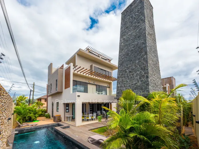 Spacious and newly built furnished villa for rent at Flic en Flac West Coast.