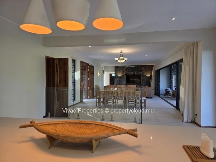 Furnished villa for rent in Rivière Noire with a private pool and 3 bedrooms Rs 200,000 pm