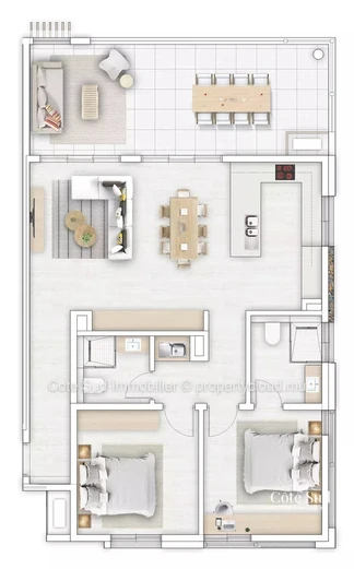 Appartement moderne 2 chambres à Calodyne, Maurice