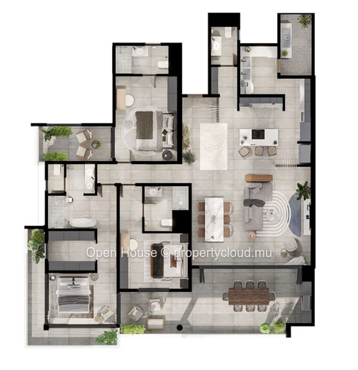 Appartement 3 chambres de 251 m² avec piscine à Cascavelle
