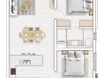 Appartement de 3 Chambres