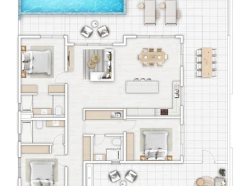 Penthouse de 3 Chambres