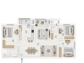 Appartement de 3 Chambres