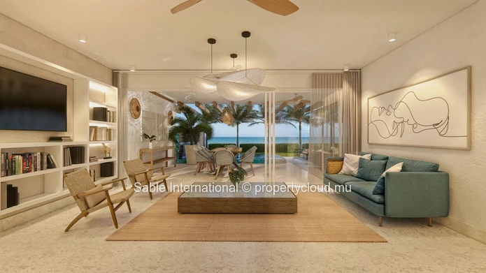 Appartement R+2 à vendre à Balaclava dans le secteur de Baie du Tombeau, 180m², vue mer, piscine commune, parking séc...