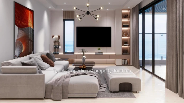 Appartements modernes 3 chambres avec piscine sur toit à Pereybere