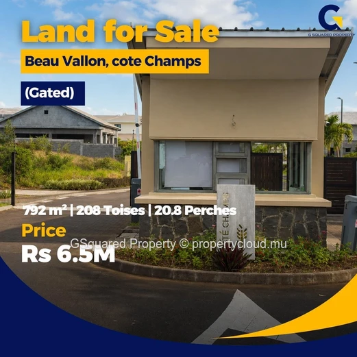 Gated 792 m² Plot in Beau Vallon, Côté Champs