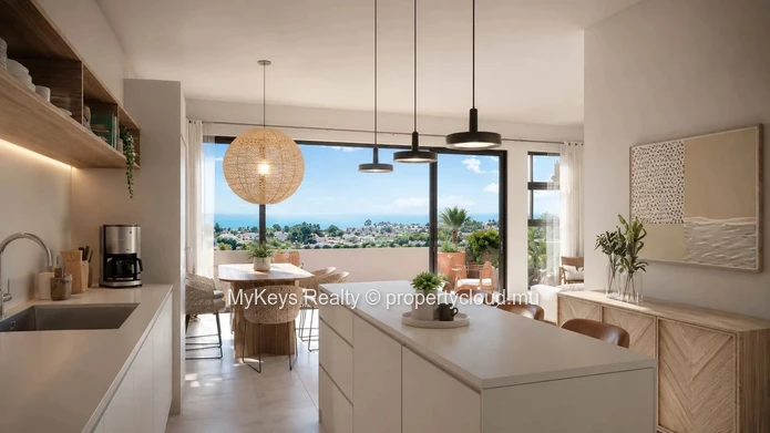 Appartement contemporain avec vue mer