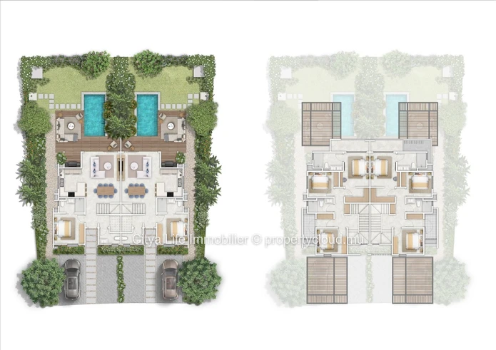 Duplex SCS 3 chambres avec piscine à vendre à Haute Rive
