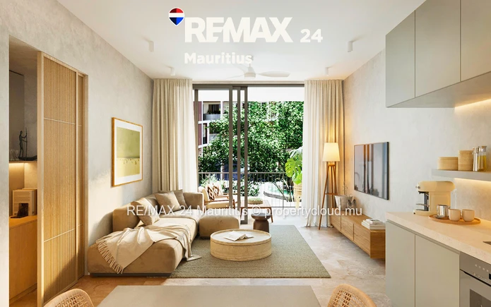 Modern 1-bedroom apartments (64–65 m² with balcony) located in the heart of Mont Choisy,