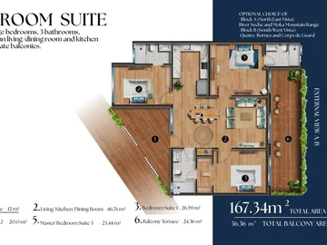 Appartement de 3 Chambres