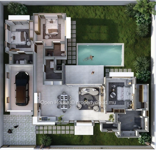 "Stunning Mauritian Villa with Private Pool in Cap Malheureux - 151m² Living Space, Close to Schools and Shops! Only ...