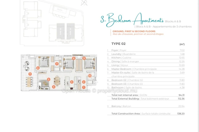 3-Bedroom PDS Apartment for Sale in Calodyne with Common Pool