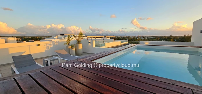Penthouse for Rent in Pereybere, Mauritius | Ki Resort Rooftop Pool & Sunset Views