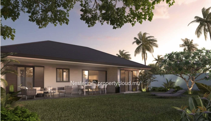 Modern 2 bedroom house with covered terrace and office